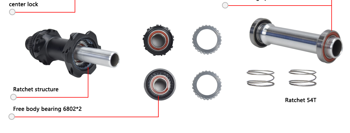 disc brake hub center lock ratchet 54T ceramic bearing