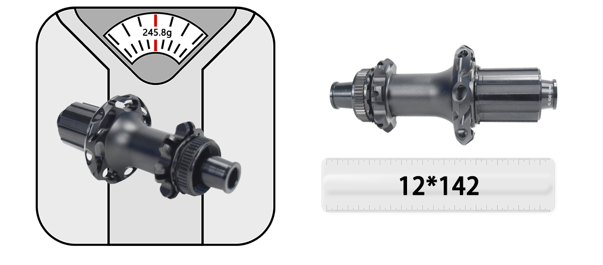 Carbon spoke hub front 12*100 rear 12*142