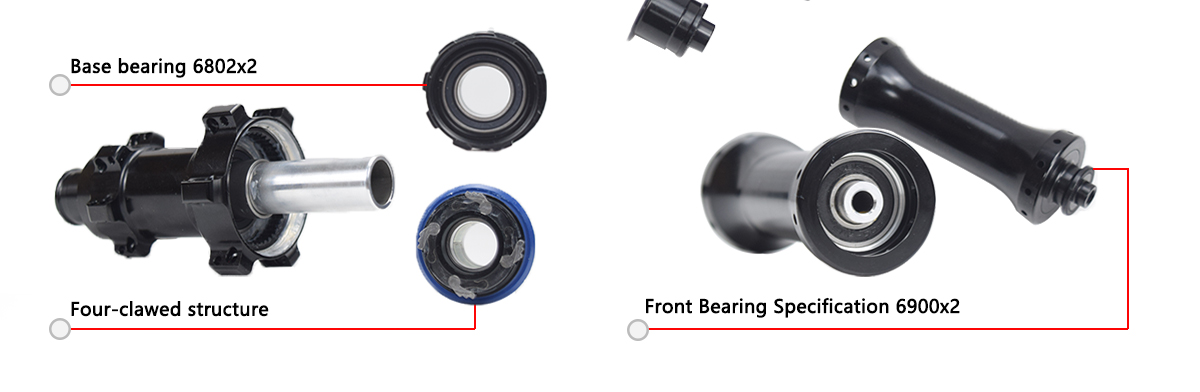 rim brake hub 36T Ratchet Free hub, front 9*74mm rear 9*100mm