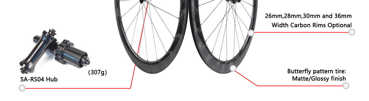 Carbon SA-RS04 Road Rim Brake Carbon Wheelset