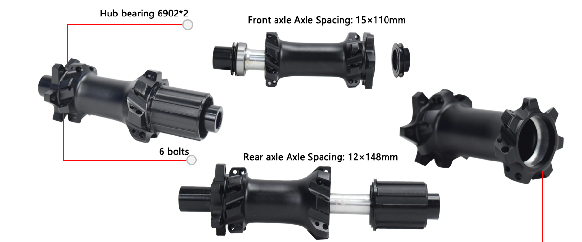 MTB hub 6 bolts boost disc brake front 15*110m rear 12*148mm ratchet