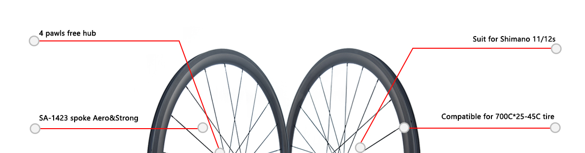 Road Bike 700c Carbon Wheelset Rim Brake