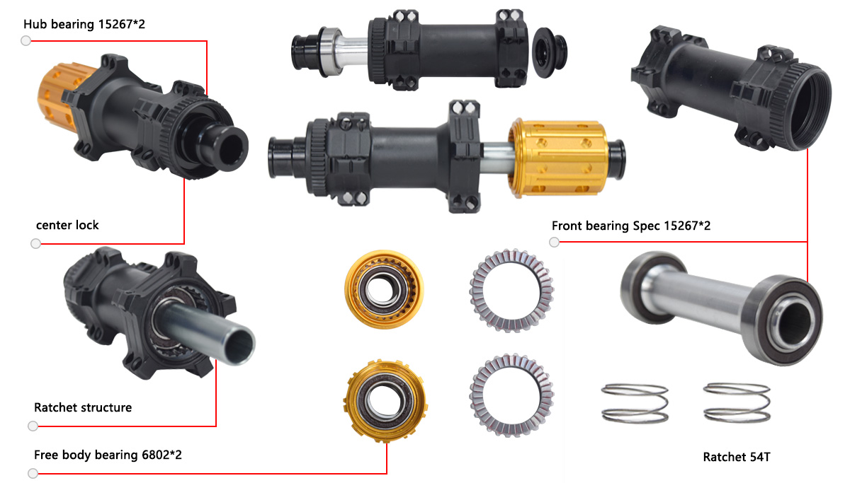 Disc brake Center lock bike hub for carbon spoke 20 holes